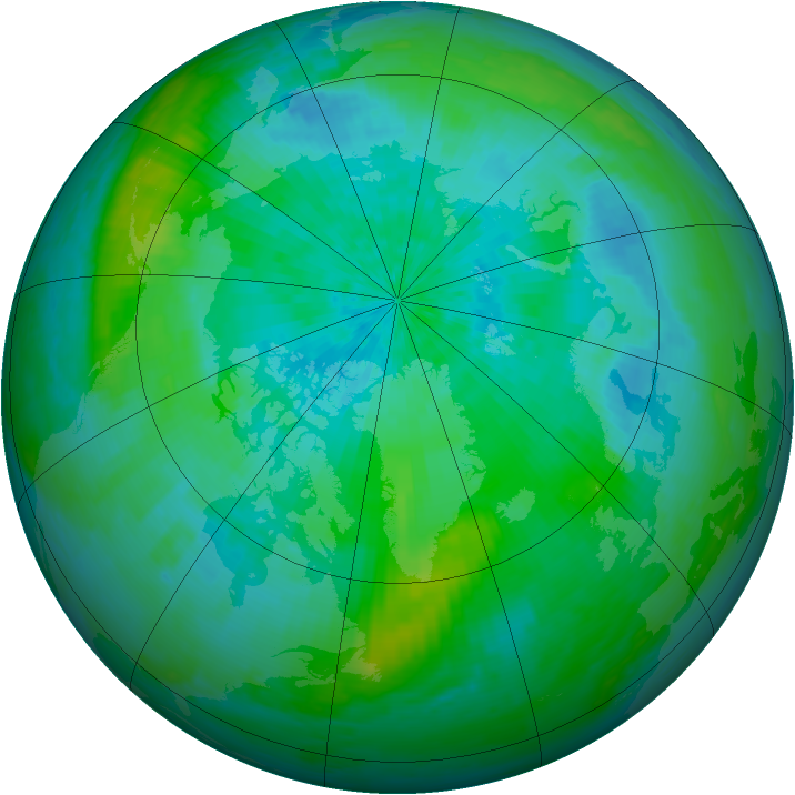 Arctic ozone map for 31 August 2002